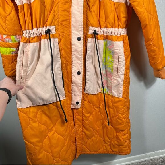 We The Free For Free People Neon Colorful Quilted Firefly Parka Size Small - Picture 12 of 16
